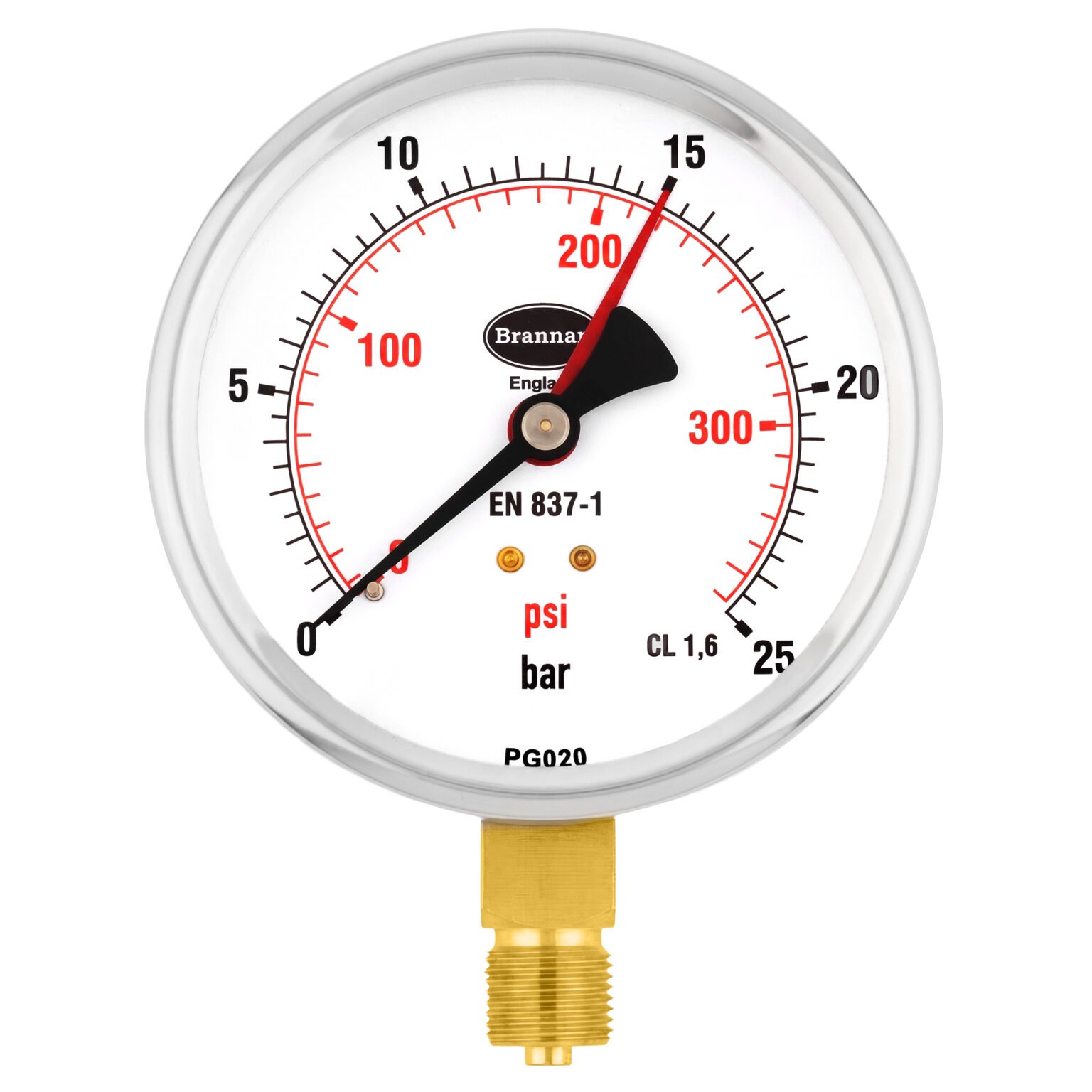 Black Case Pressure Gauge With Bezel PG-020